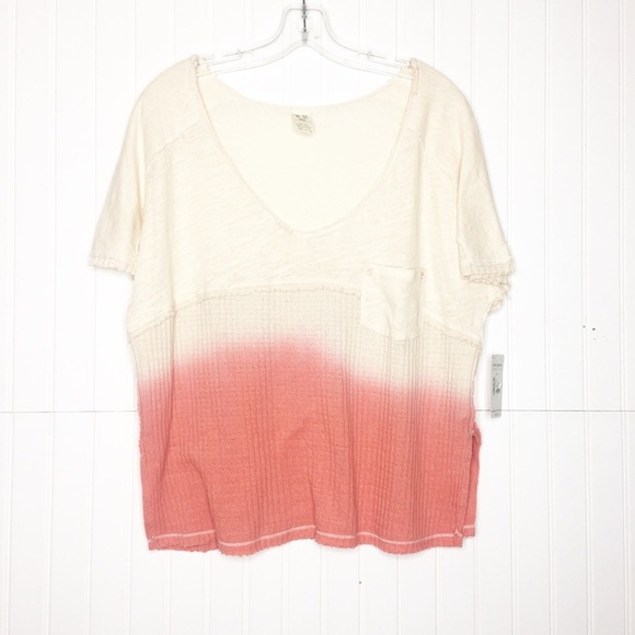 Free People Pink and Cream Ombré Sun Dial Tee - Picture 2 of 7